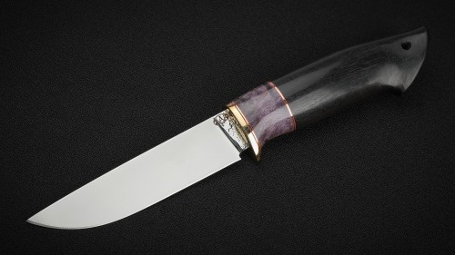 Нож Соболь (Х12МФ, черный граб, стабилизированная вставка)