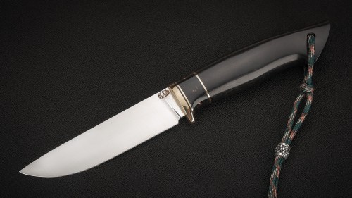 Нож Соболь (К340, тёмный кориан, чёрный граб)