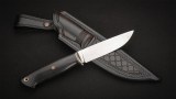Нож Соболь (М390, стабилизированный чёрный граб, мозаичные пины, формованные ножны), фото 6