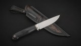Нож Соболь (М398, стабилизированный чёрный граб, инкрустация рысь, формованные ножны), фото 6