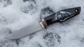 Нож Соболь (S125V, макуме, рог буйвола, скрим шоу Соболь, формованные ножны)