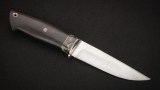 Нож Стриж (М398, стабилизированный чёрный граб, вставка - стабилизированный зуб мамонта, мозаичные пины, формованные ножны), фото 4