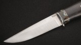 Нож Стриж (М398, стабилизированный чёрный граб, вставка - стабилизированный зуб мамонта, мозаичные пины, формованные ножны), фото 2
