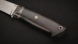 Нож Стриж (М398, стабилизированный чёрный граб, вставка - стабилизированный зуб мамонта, мозаичные пины, формованные ножны), фото 5