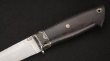 Нож Стриж (М398, стабилизированный чёрный граб, вставка - стабилизированный зуб мамонта, мозаичные пины, формованные ножны), фото 3