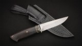 Нож Стриж (М398, стабилизированный чёрный граб, вставка - стабилизированный зуб мамонта, мозаичные пины, формованные ножны), фото 6