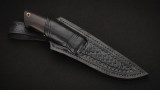 Нож Стриж (М398, стабилизированный чёрный граб, вставка - стабилизированный зуб мамонта, мозаичные пины, формованные ножны), фото 7