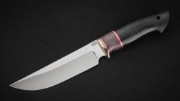 Нож Тайга (95Х18, стабилизированная вставка фиолетовая, чёрный граб)