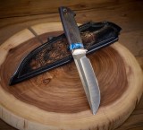 Нож Тайга (S125V, макуме, зуб мамонта, карбон, формованные ножны), фото 8