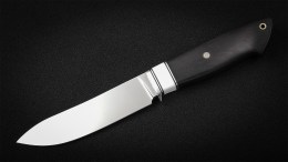 Нож Таймень (D2, кориан, черный граб, мозаичный пин)