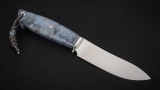 Нож Таймень (S390, стабилизированная карельская береза синяя, мозаичные пины), фото 4