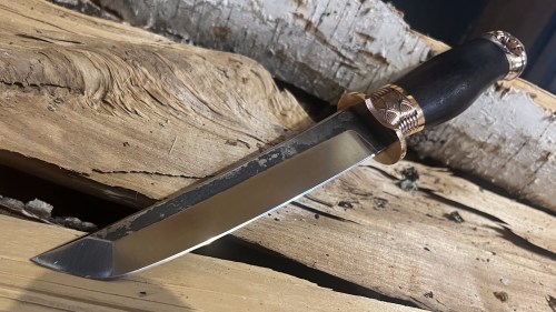 Нож Танто (Х12МФ, черный граб, литье бронза)