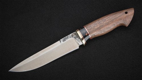 Нож Варан (Х12МФ, вставка - темный кориан, орех)