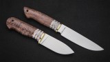 Охотничий комплект ножей Спарки (К340, стабилизированная карельская береза, вставка - белый кориан), фото 3