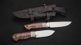 Охотничий комплект ножей Спарки (К340, стабилизированная карельская береза, вставка - белый кориан), фото 4