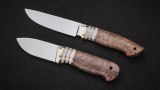 Охотничий комплект ножей Спарки (К340, стабилизированная карельская береза, вставка - белый кориан), фото 2