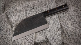Тяпка Сербский нож (Х12МФ, черный граб, цельнометаллическая рукоять)