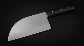 Тяпка Сербский нож №2 (кованная Х12МФ, черный граб, цельнометаллическая)