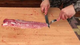 Снятие филе с щуки Филейным ножом от мастерской Династия Knife